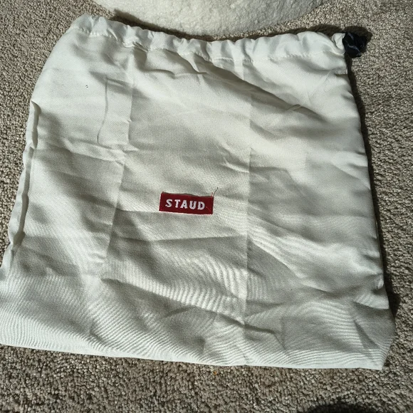 STAUD Tan Natural Bean Shearling Shoulder Bag - Picture 5 of 14